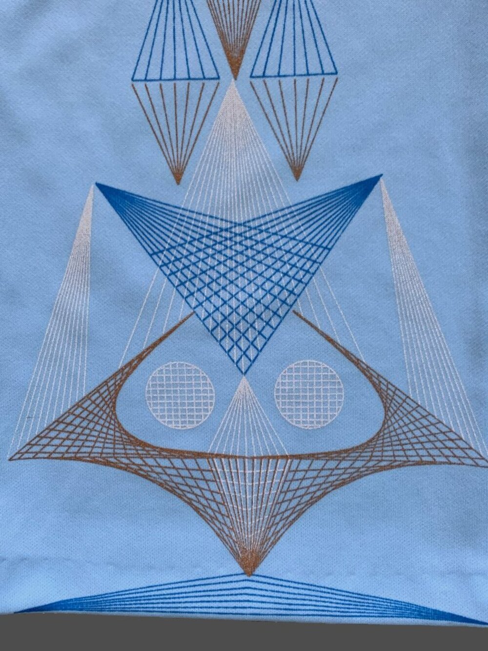 1970 Abstract Retro Bowling Geo Art Printed Poly Knit Panama Shirt *Unisex (38) - Picture 8 of 10